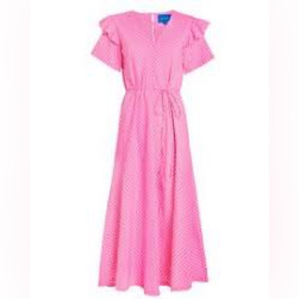 Resume Pink Maxi Dress with Ruffle Sleeves